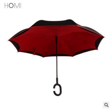 工厂定制 自动开反向伞 创新反转上收汽车伞 长柄直杆商务雨伞